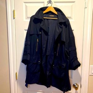 Blue Diane Von Furstenberg Beasley Trench Coat Med
